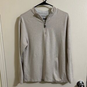 EUC Mizzen + Main Beige Quarter-Zip Sweater Pullover